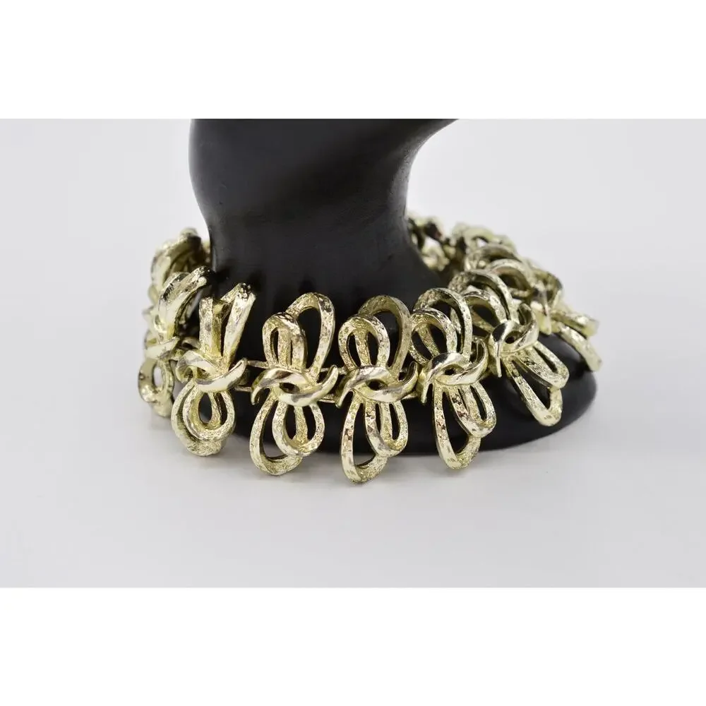 Coro Pegasus Vintage Bracelet Chunky Multi-Tone Metal Linked Signed 1940s Bin5